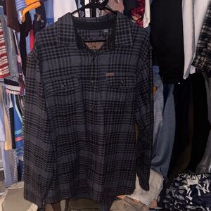 Orvis Gray and Black Checkered Shacket Sz XL
